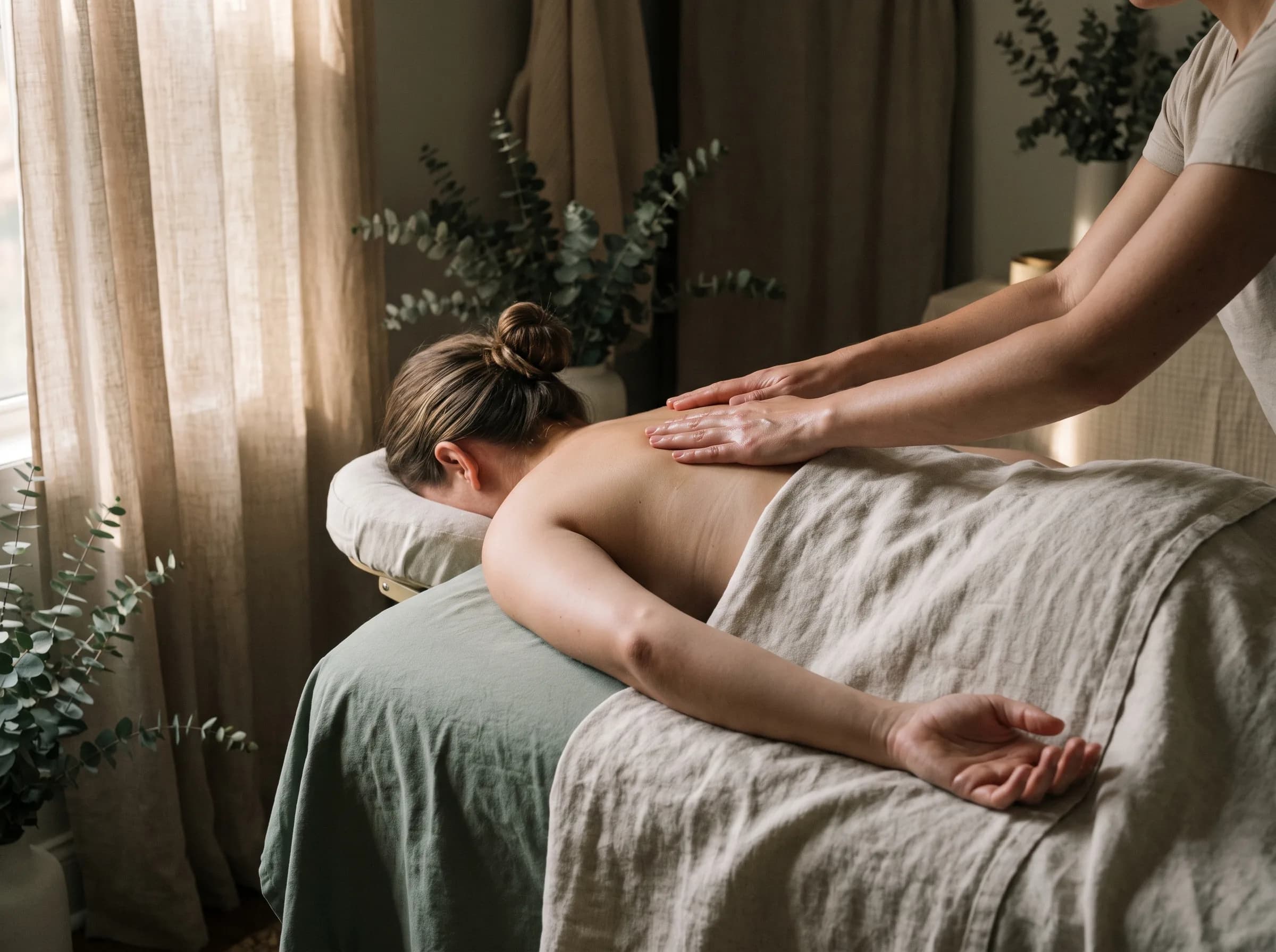 Rückenmassage auf einer Massageliege